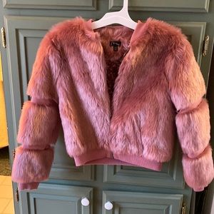 Faux fur coat! Super adorable!!! Clean. No rips, stains or wear! Super soft!